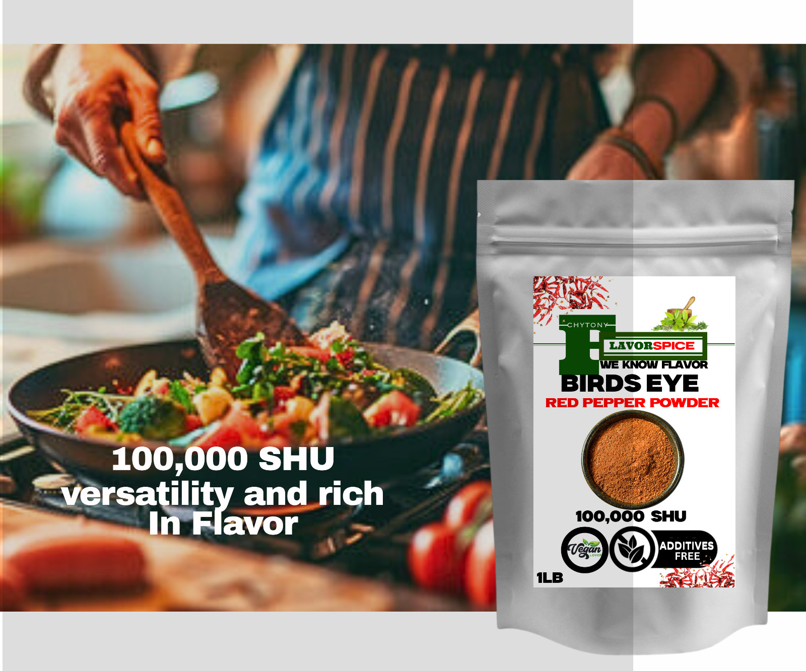 Bird’s Eye Chile Pepper Powder 1LB | Nigeria Red Hot Pepper | UP TO 100,000 SHU