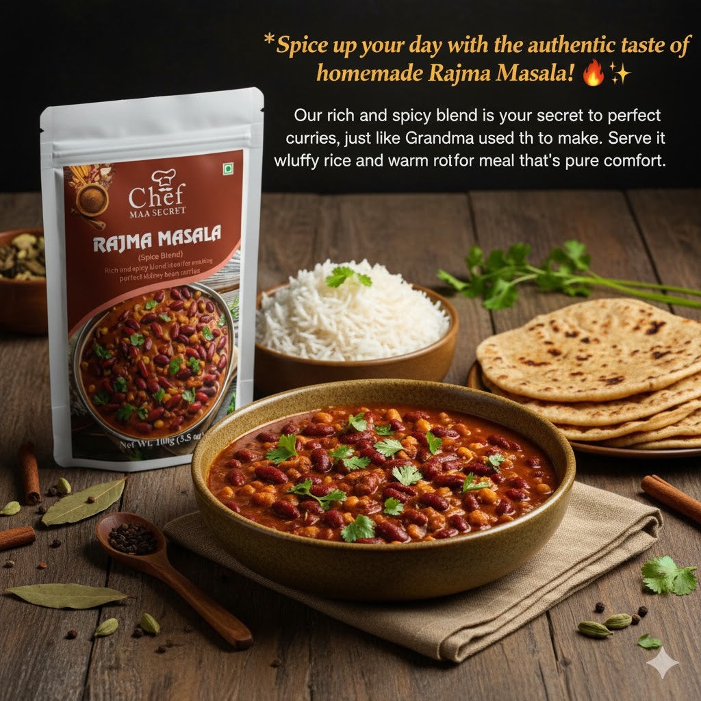 Aiva Chef Rajma Masala 3.5 oz (Pack of 4) | Indian Blended Spices