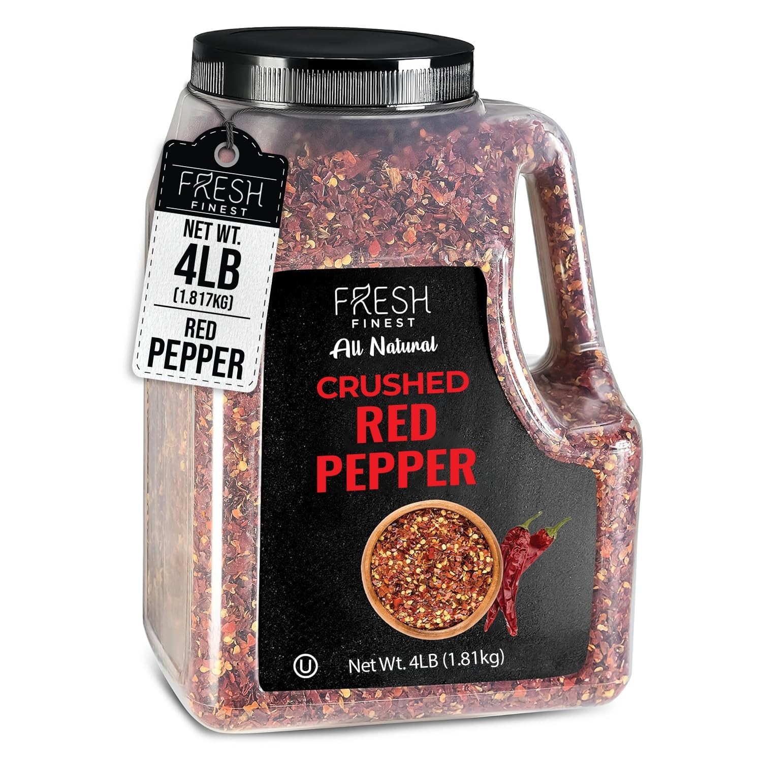4LB Crushed Red Pepper Flakes – Spicy Chili Pepper Seasoning for Pizza, Beef & C