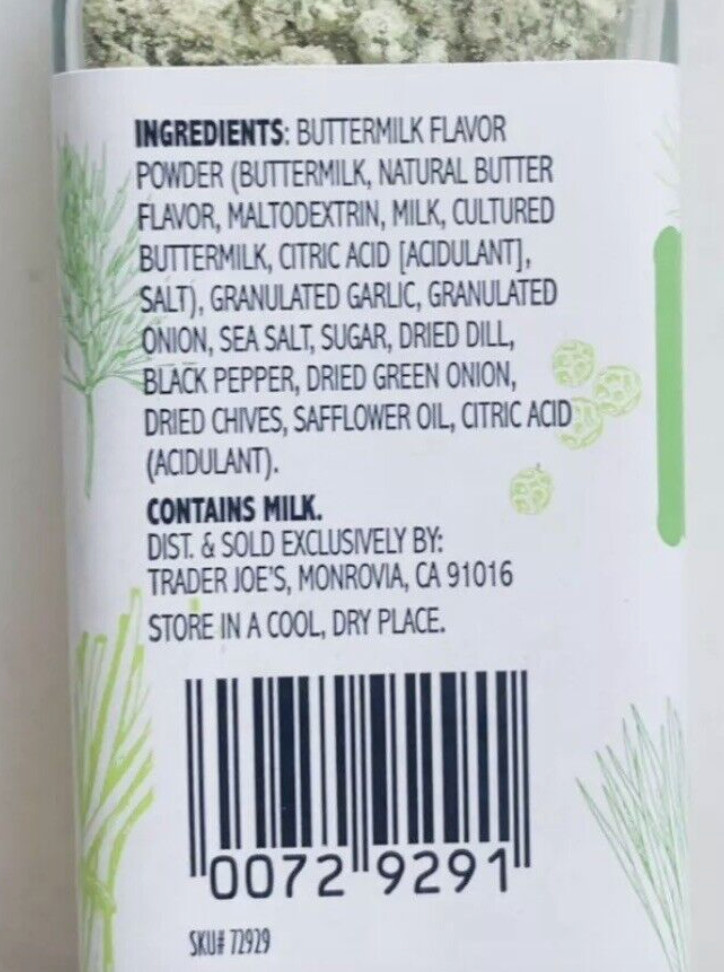 2 Pack Trader Joe’s Ranch Seasoning Blend Dip Mix Sprinkle on Popcorn 2oz Ea
