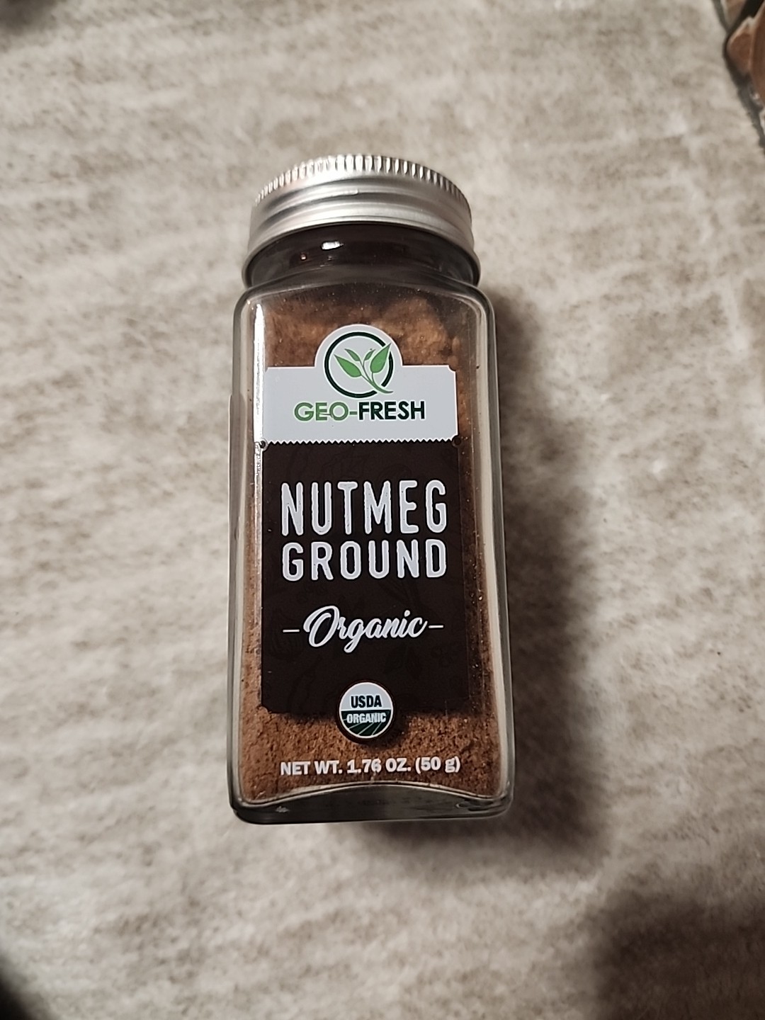 Geo-Fresh Organic Nutmeg Ground 1.76 oz (50g) Ounce