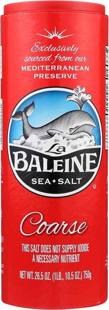 La Baleine Coarse Sea Salt Canister, 26.5 Ounce (Pack of 1),