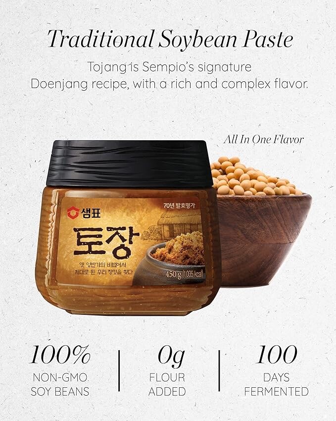 Sempio Tojang Korean Original Traditional Soybean Paste Miso 450g Soup Doenjang