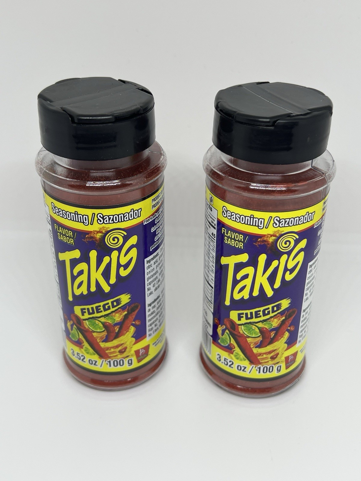 2X ORIGINAL TAKIS FUEGO Seasoning Powder 🇲🇽 Ideal for Snacks, Fruit and Food.