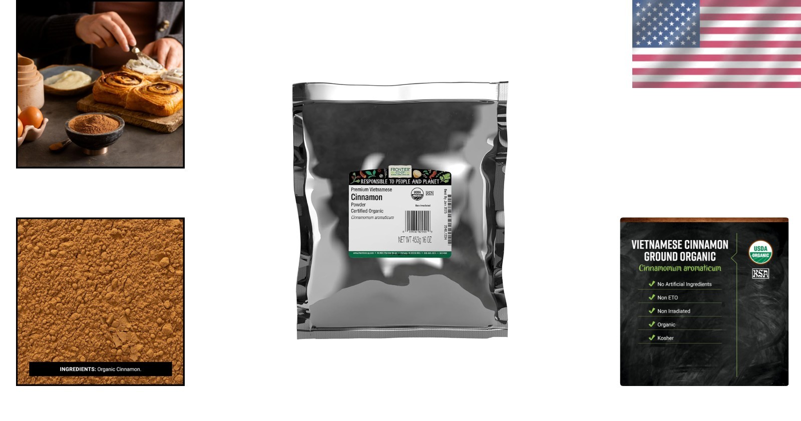 Organic Ground Vietnamese Cinnamon, Kosher, 16oz