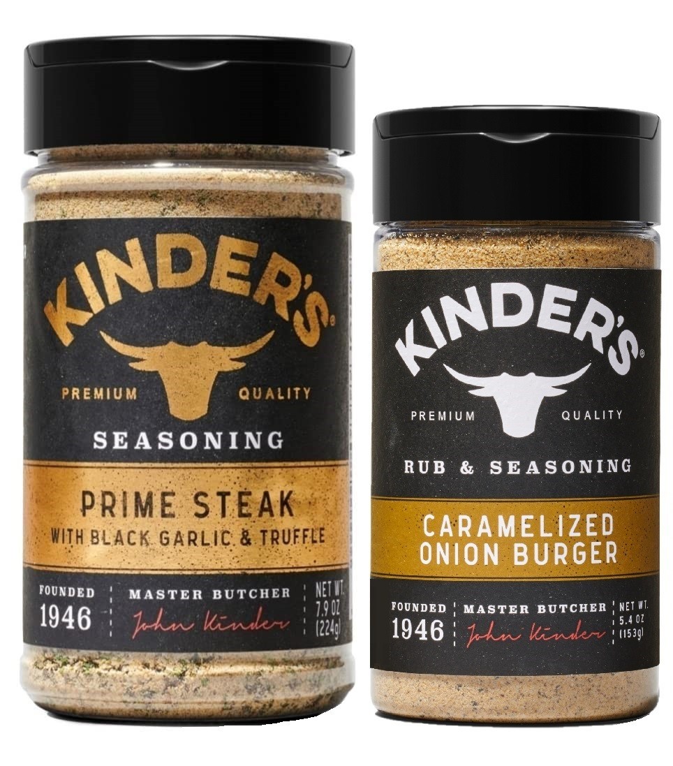 Kinder’s Prime Steak Rub (7.9oz) and Caramelized Onion Burger (5 oz) – BUNDLE
