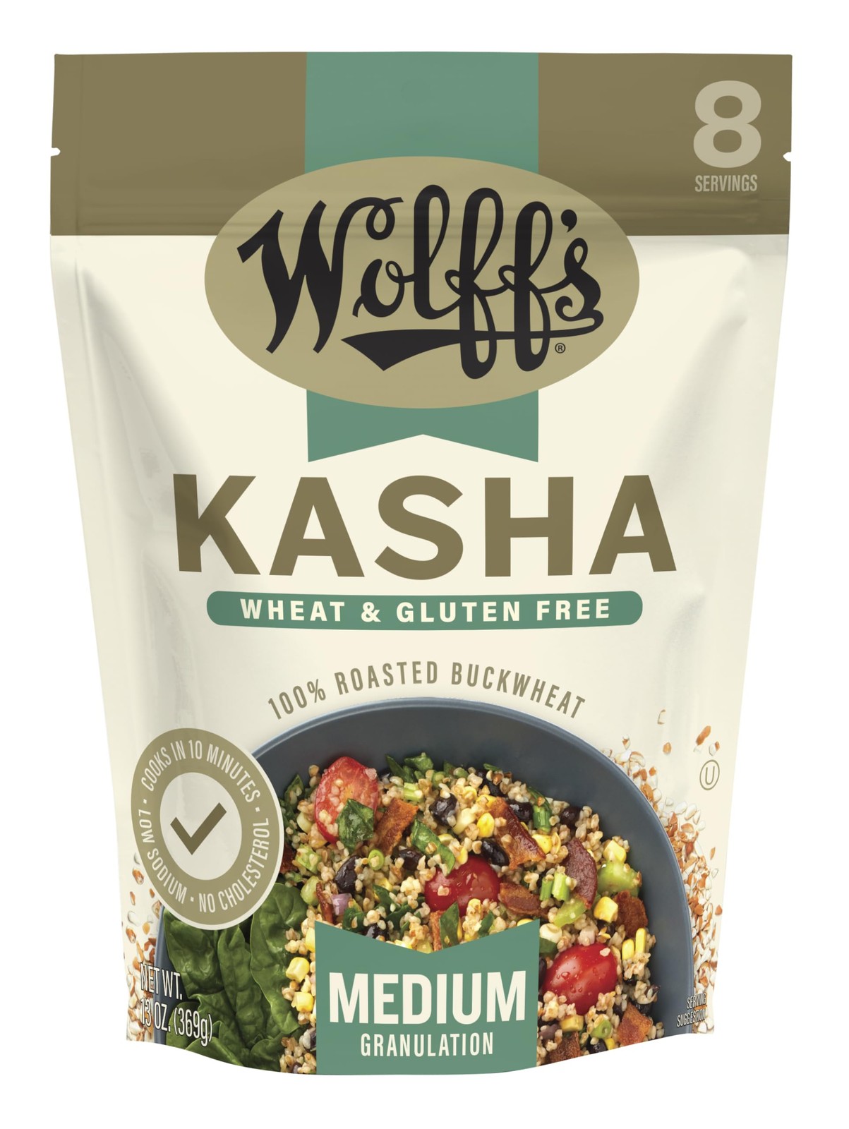 Wolff’s Gluten Free Roasted Buckwheat Kasha Pack of 6 13 Ounce Nutlike Flavor