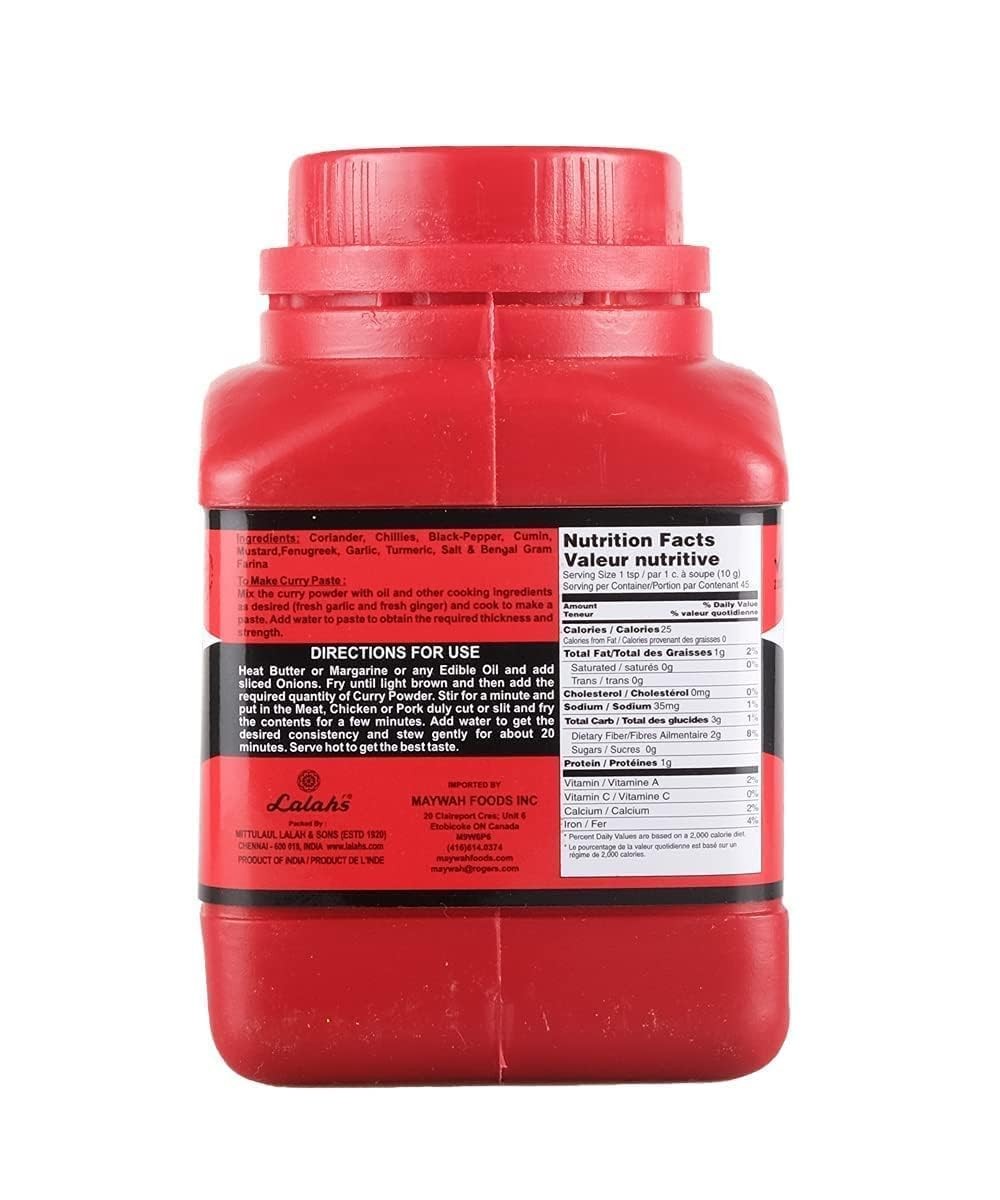Lalah’s Madras Curry Powder-1lb 1 Pound (Pack of 1)