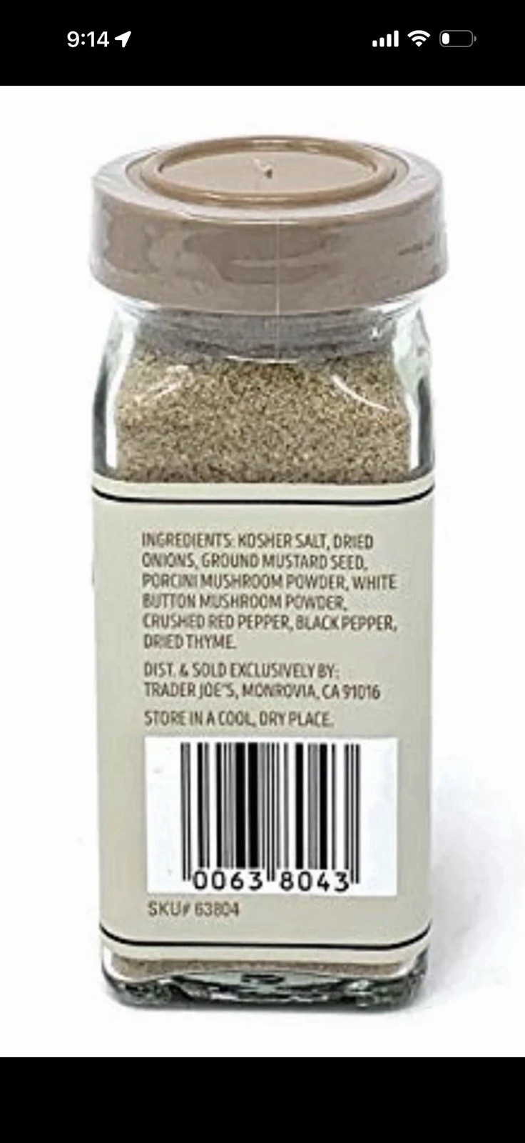 Trader Joe’s Mushroom & Company Multipurpose Umami Seasoning Blend (2.1 oz, 60g)