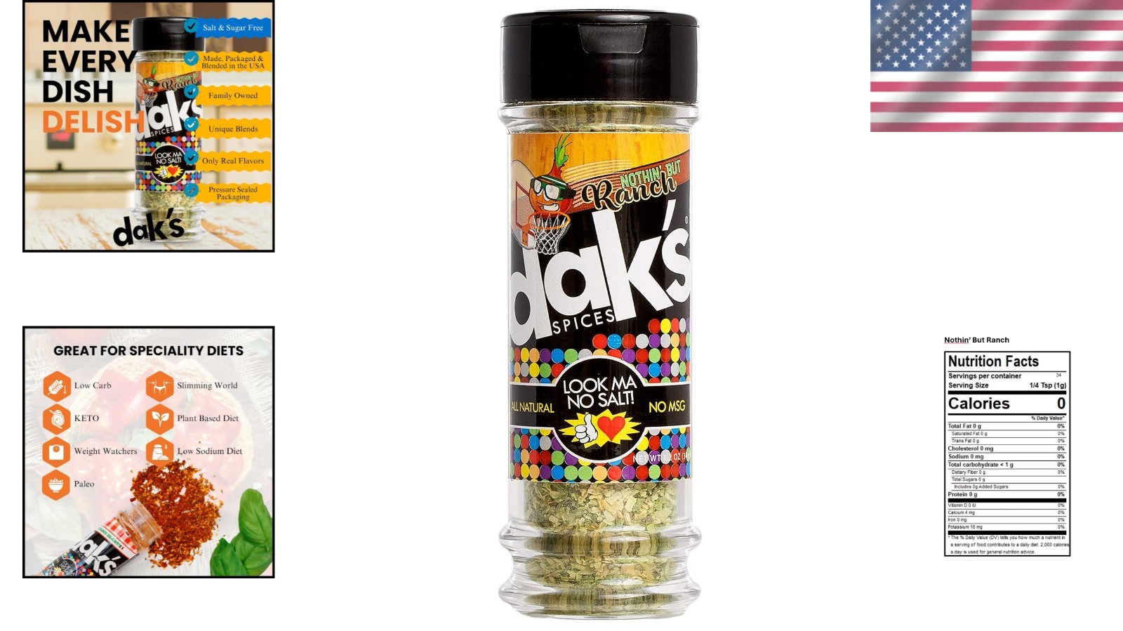 Versatile 100% Salt Free Ranch Seasoning – Perfect for Healthy Recipes – 4.3 oz