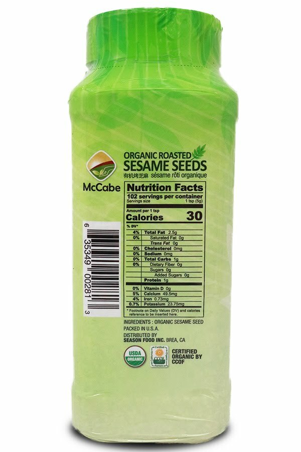 McCabe ORGANIC Roasted Sesame, 18oz, USDA & CCOF Organic Certified