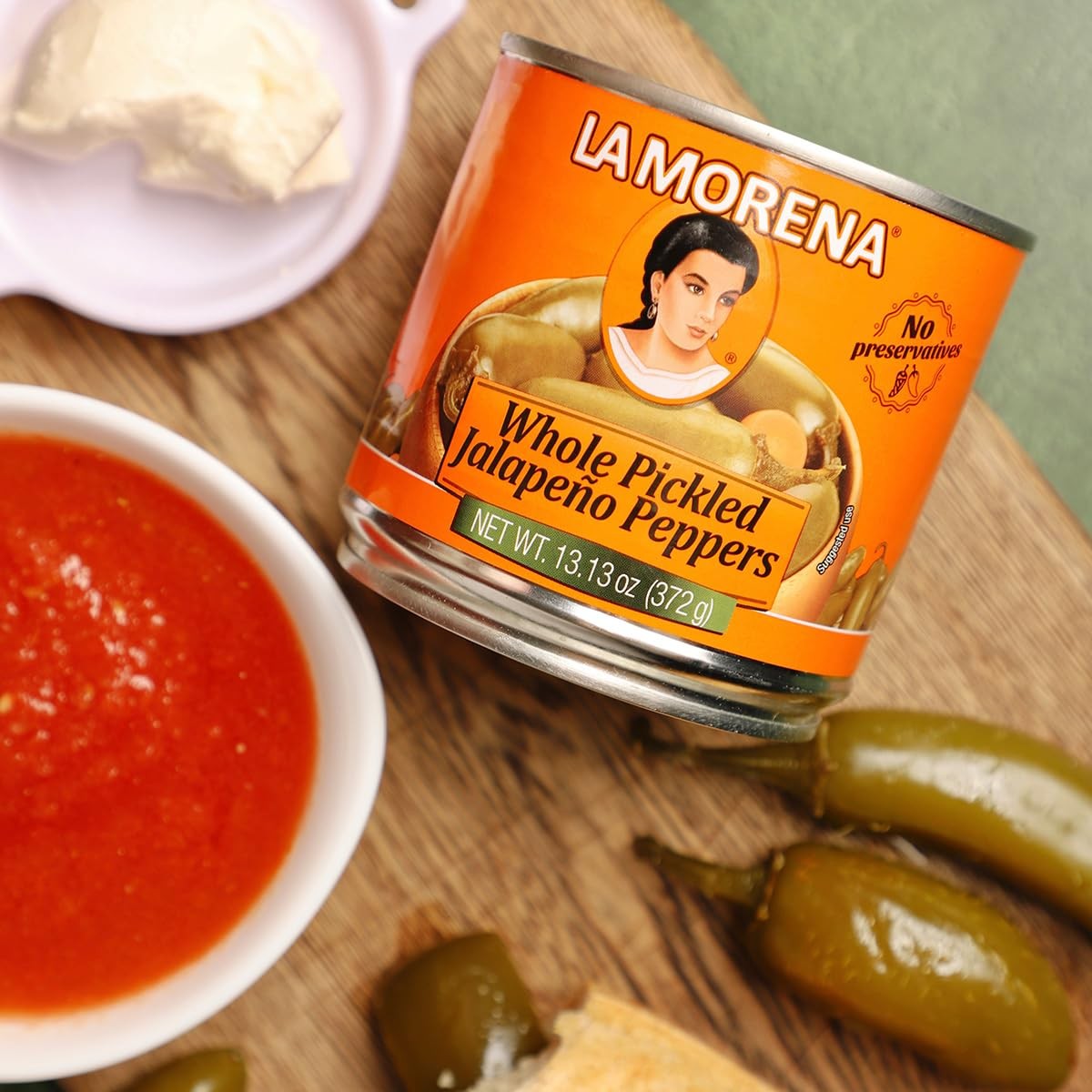 La Morena Whole Pickled Jalapeno Peppers, 13oz (1 unit) 13 Ounces, Green