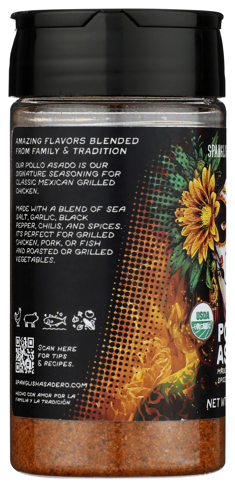 Pollo Asado Seasoning By Spanglish Asadero 4.2 Oz Garlic And Spice Blend 6 Pack