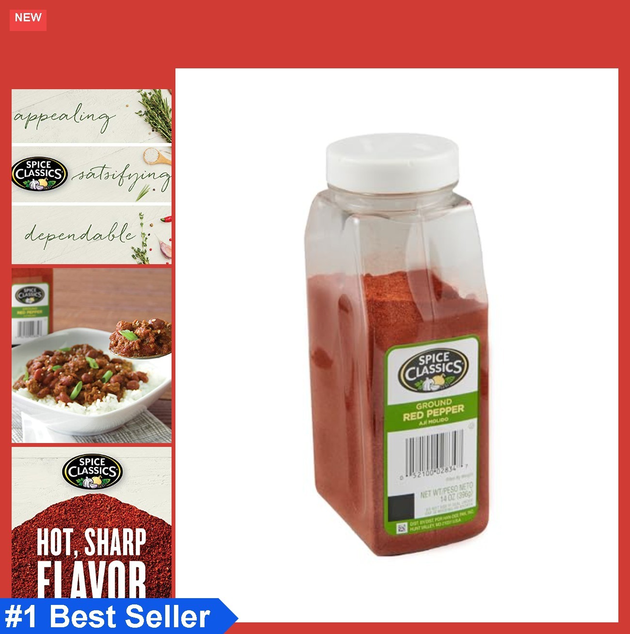 Ground Red Pepper 14 Oz Kosher Powder For Cooking Sauces Soups Chili Wings