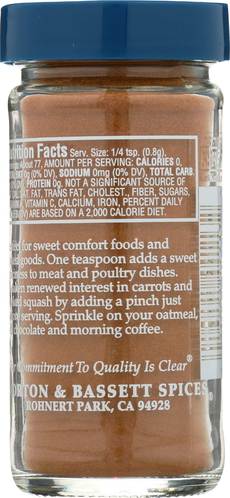 Ground Cinnamon Non-GMO Salt-Free Sweet Aromatic Spice 1.3 oz