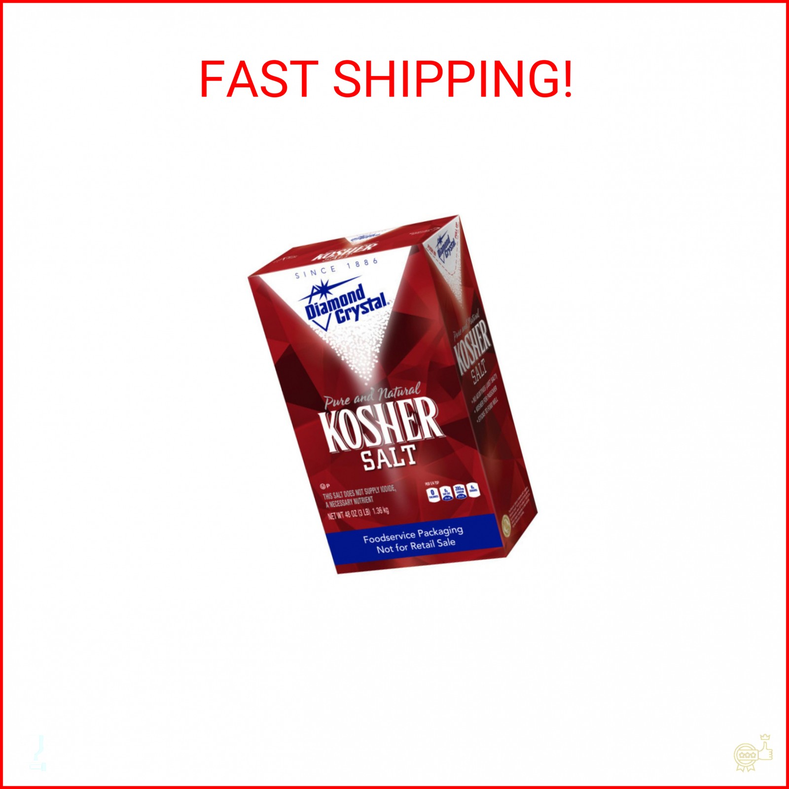 Diamond Crystal Kosher Salt – Full Flavor, No Additives – Pure and Natural Since