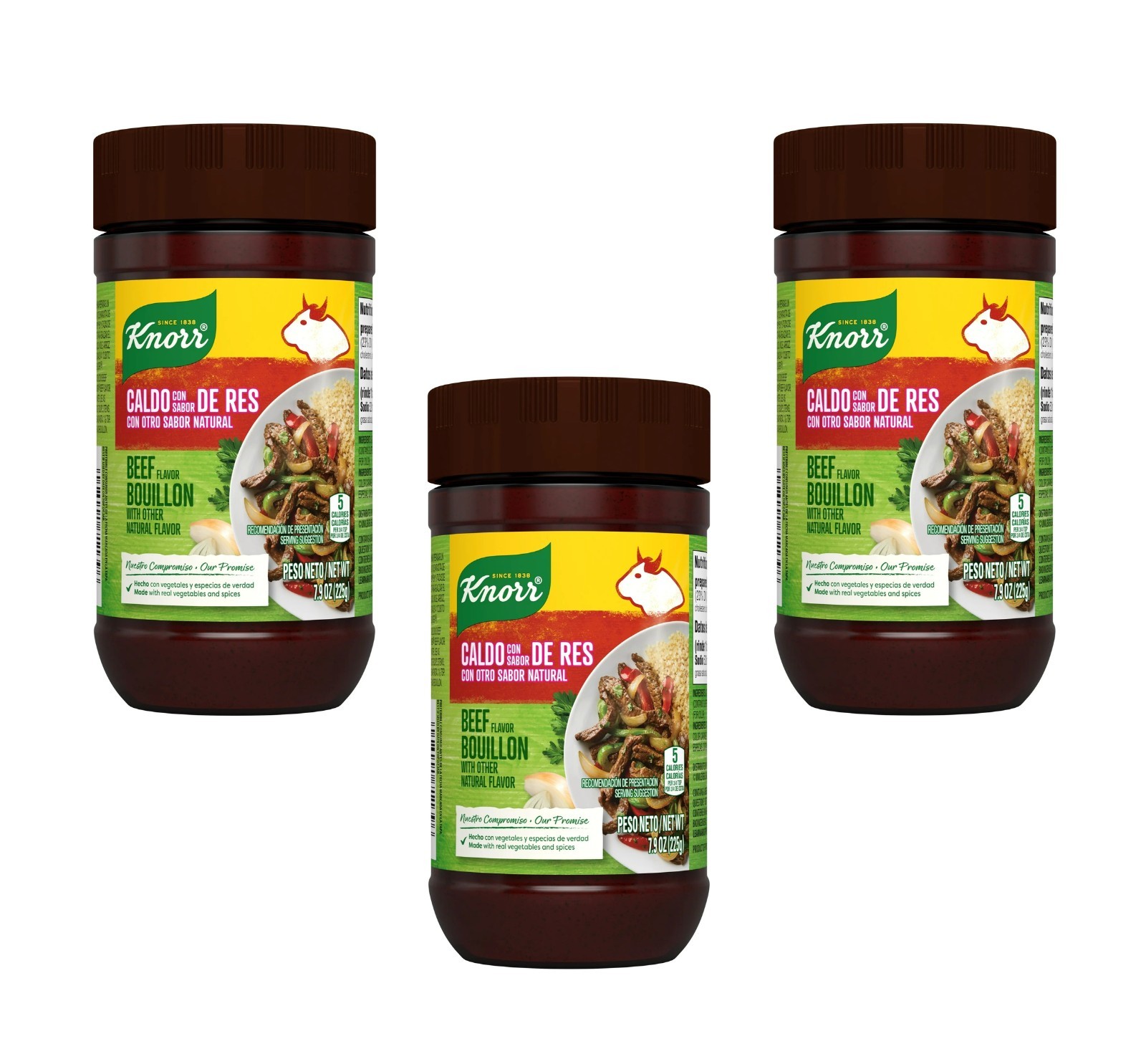 Knorr Beef Bouillon Paste 7.9 oz Jar – 3 Pack Shelf-Stable Granulated Beef Base