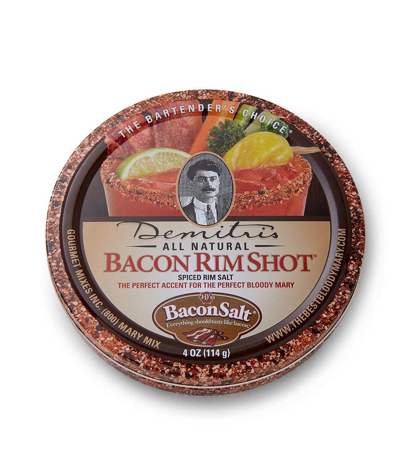 Demitri’s Bacon RimShot, Spiced Rim Salt, , 4-Ounce Tins (Pack of 4)