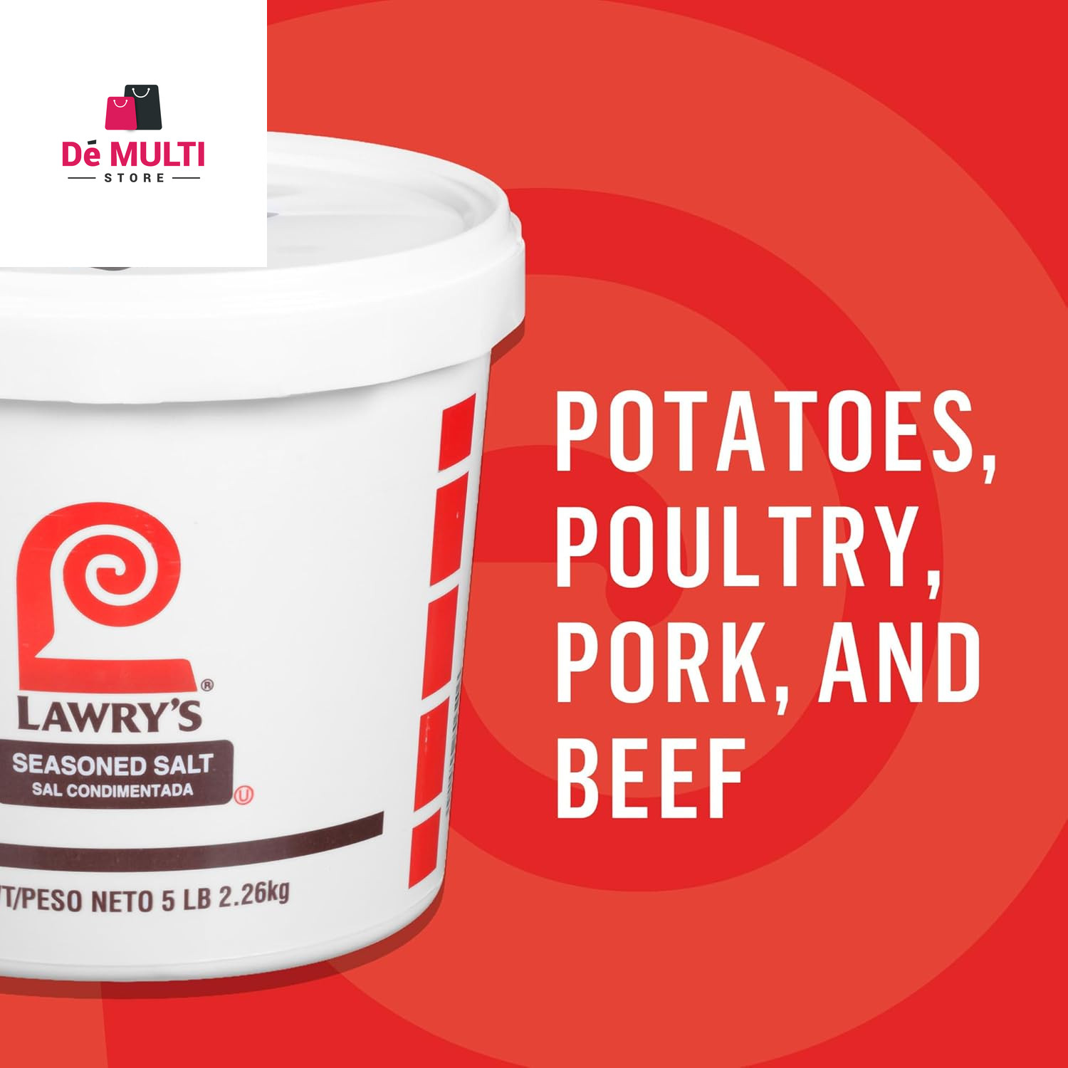 Lawrys Seasoned Salt, 5 Lb – One 5 Pound Container of All-Purpose Seasoned Salt