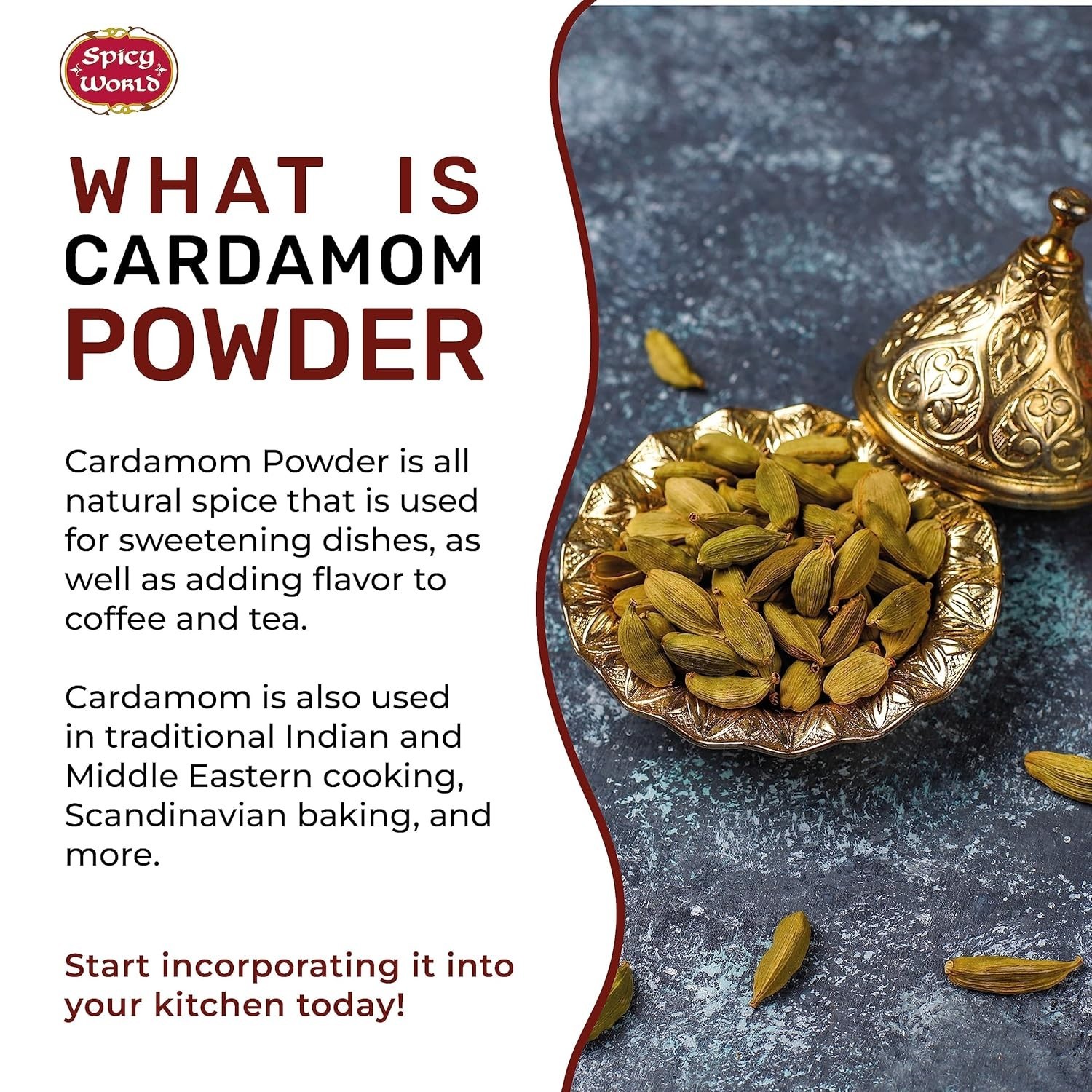 Ground Cardamom Powder (Cardamon) 3.5 Ounce Bag