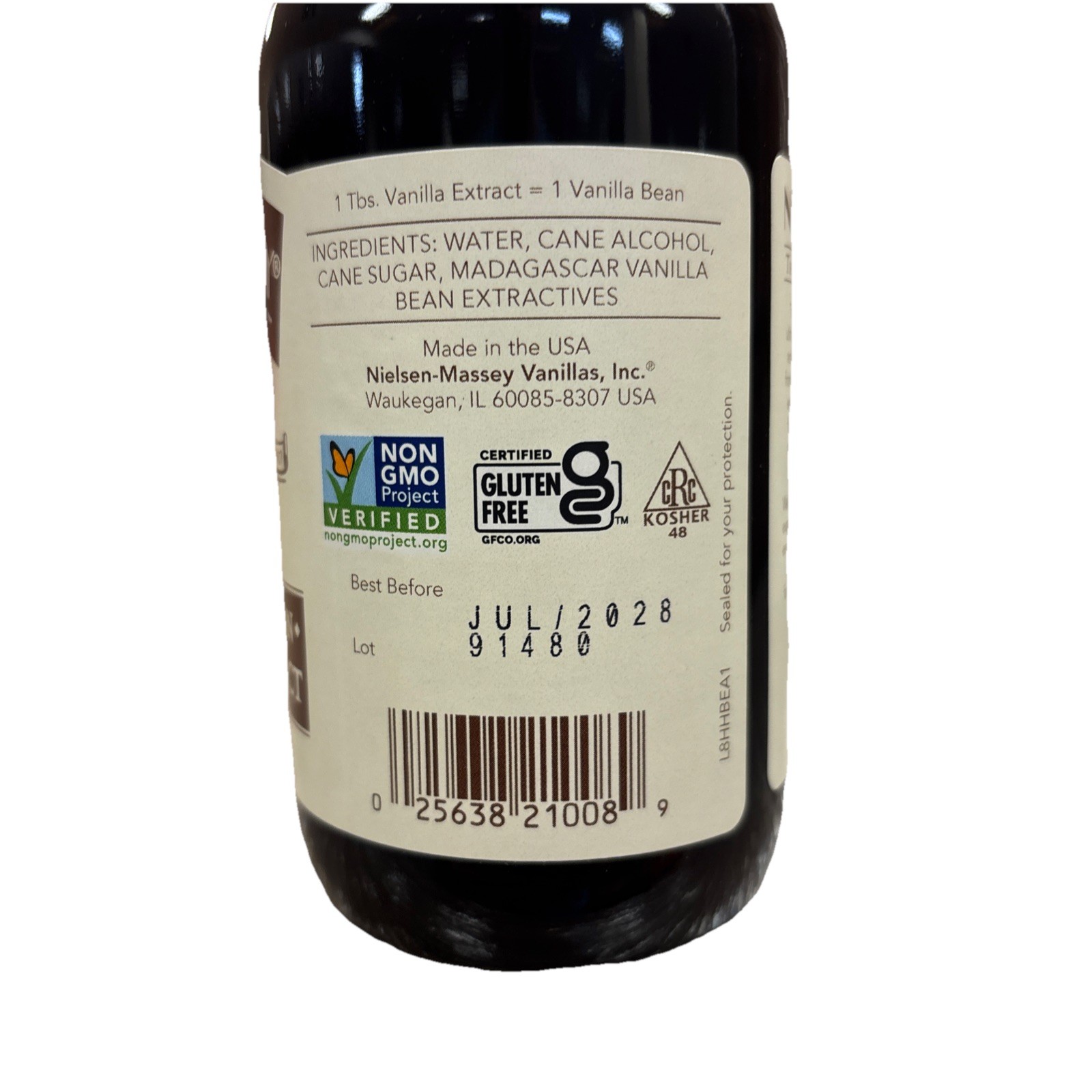 Nielsen-Massey Madagascar Bourbon Pure Vanilla Extract 8 FL OZ BB 07/2028