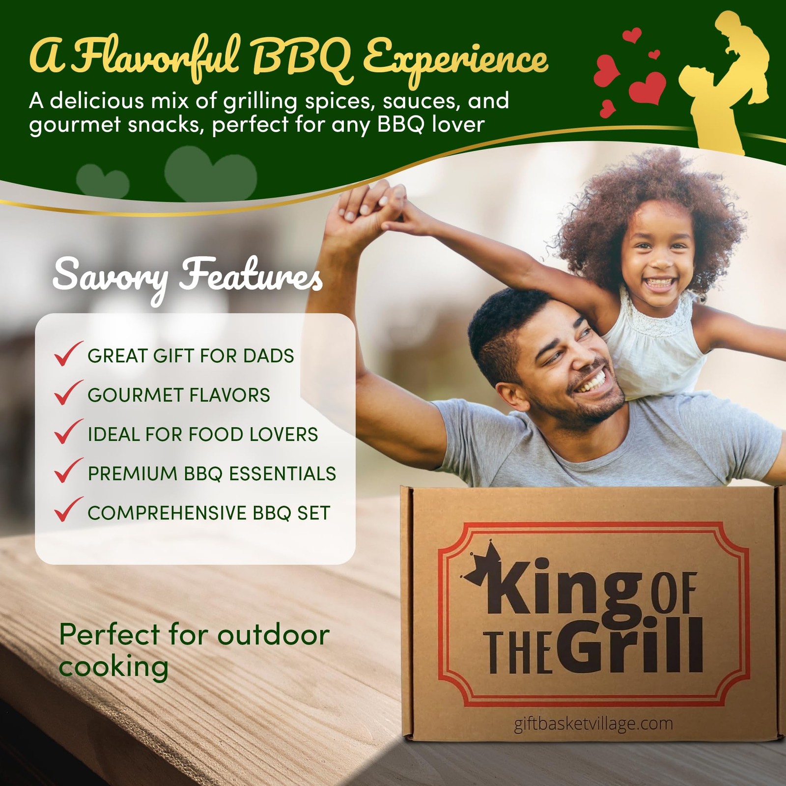 Gift Basket Village King of The Grill Gift Box with Seasonings Sauces, Cheese