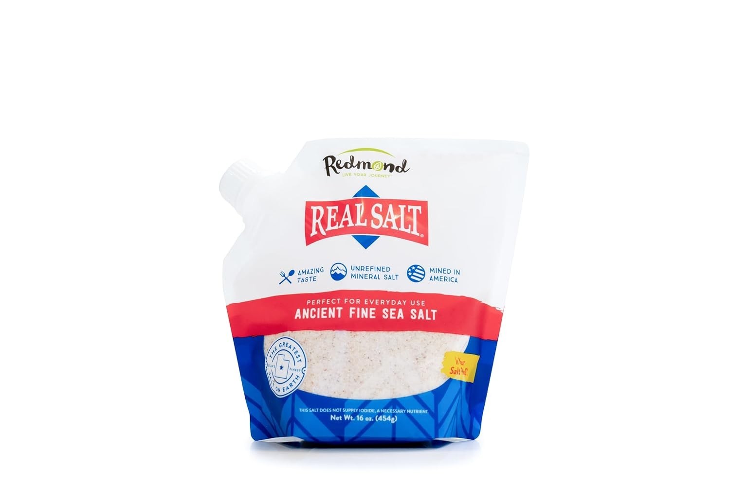 Redmond Real Salt – Ancient Fine Sea Salt, Unrefined Mineral Salt, 16 Ounce