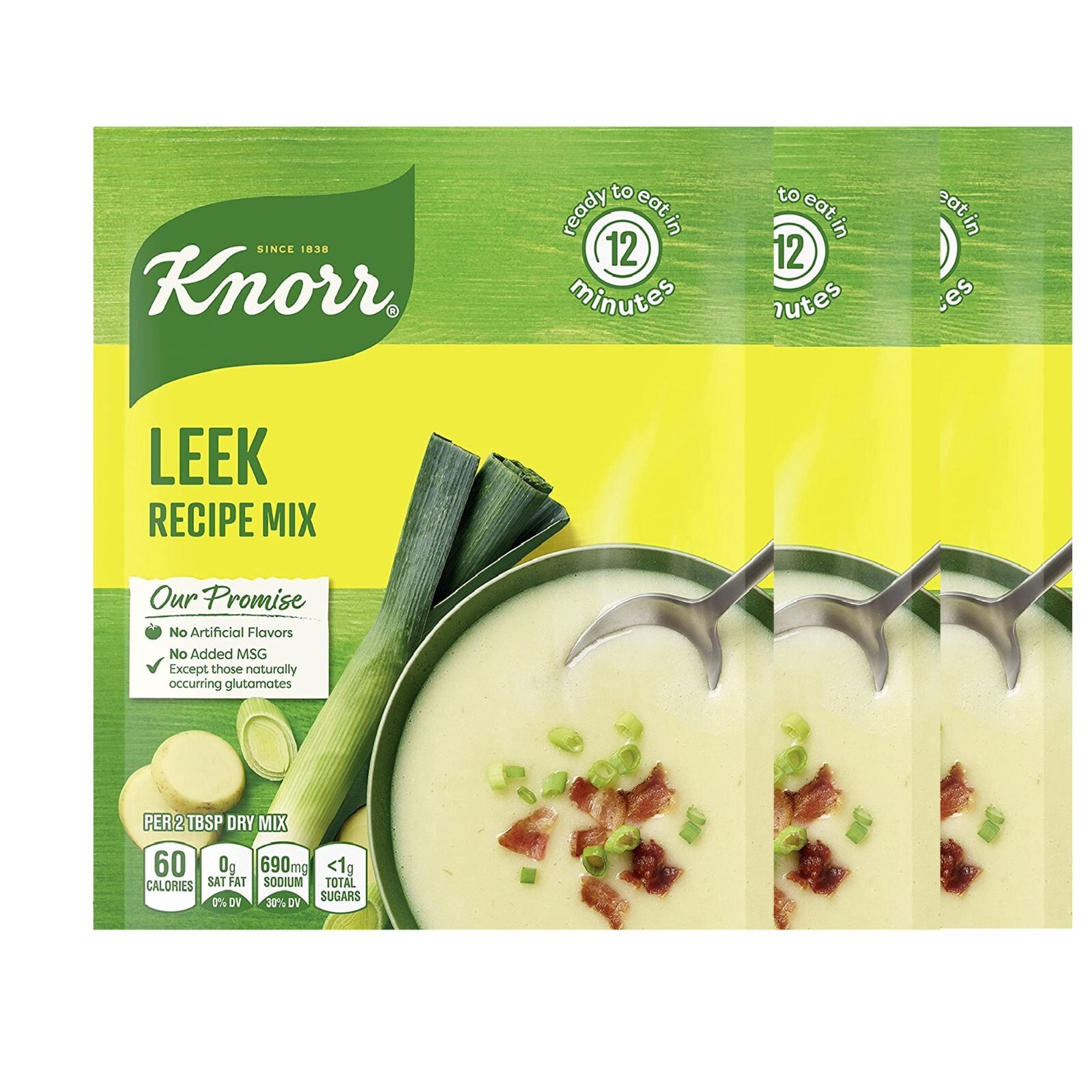 Knorr Soup Mix and Recipe Mix For Soups, Sauces and Simple Meals Leek 1.8 oz,3pk