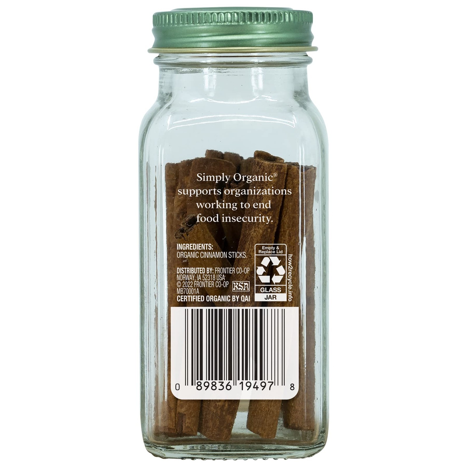 Organic Vietnamese Cinnamon Sticks 1.13 Oz Glass Bottle Flavorful Spice