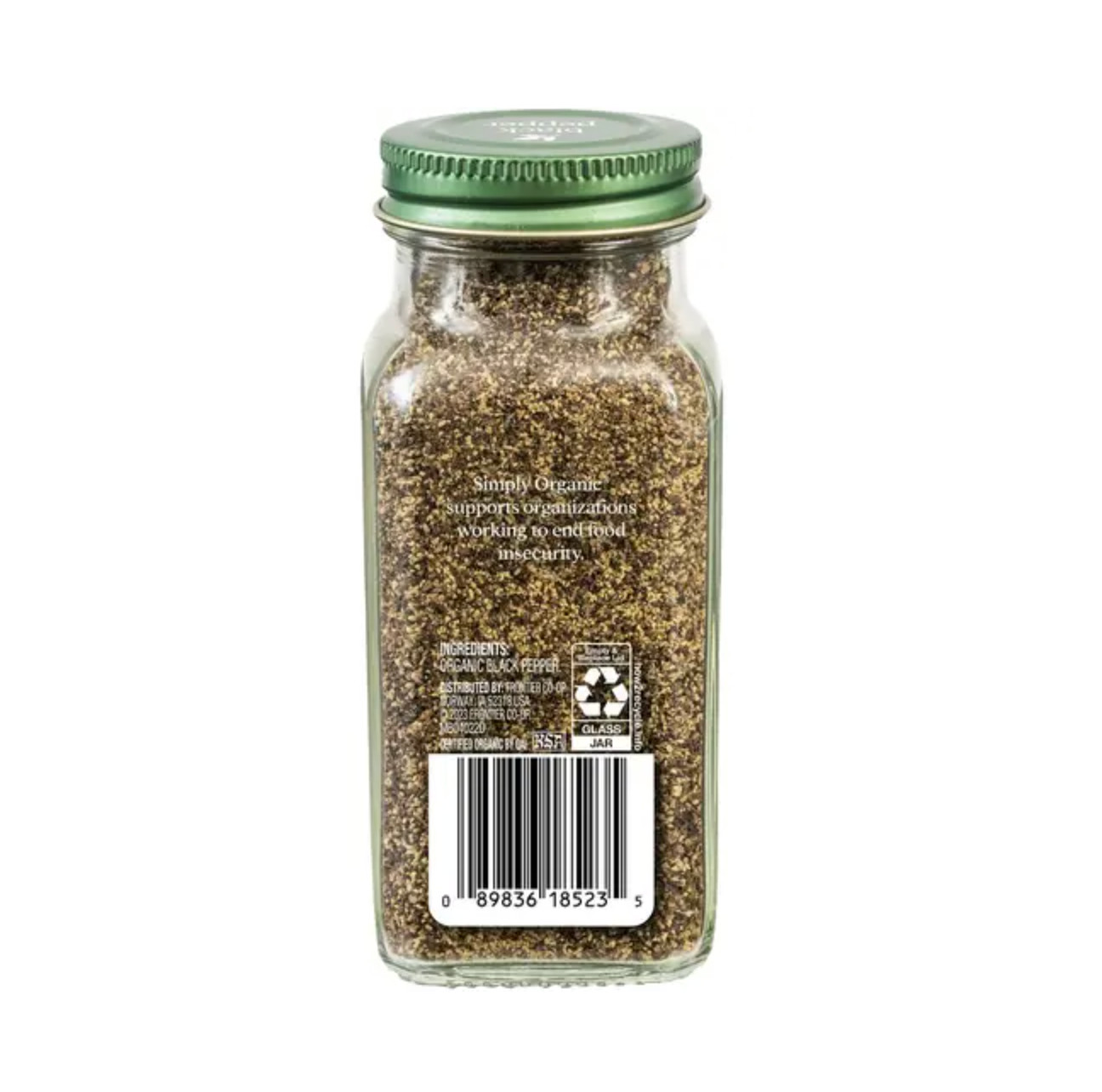 Simply Organic Ground Black Pepper 2.31 Ounce Medium Grind Certified Organic.