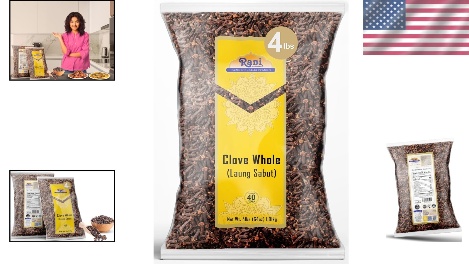 Rani Whole Cloves 4lbs Bulk Bag ~ Indian Spice, Kosher, Non-GMO,