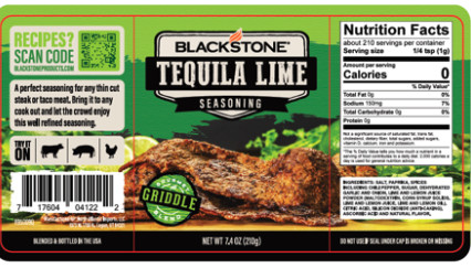 Blackstone Tequila Lime Seasoning 7.4 OZ Gourmet Grill Smoke Griddle Blend
