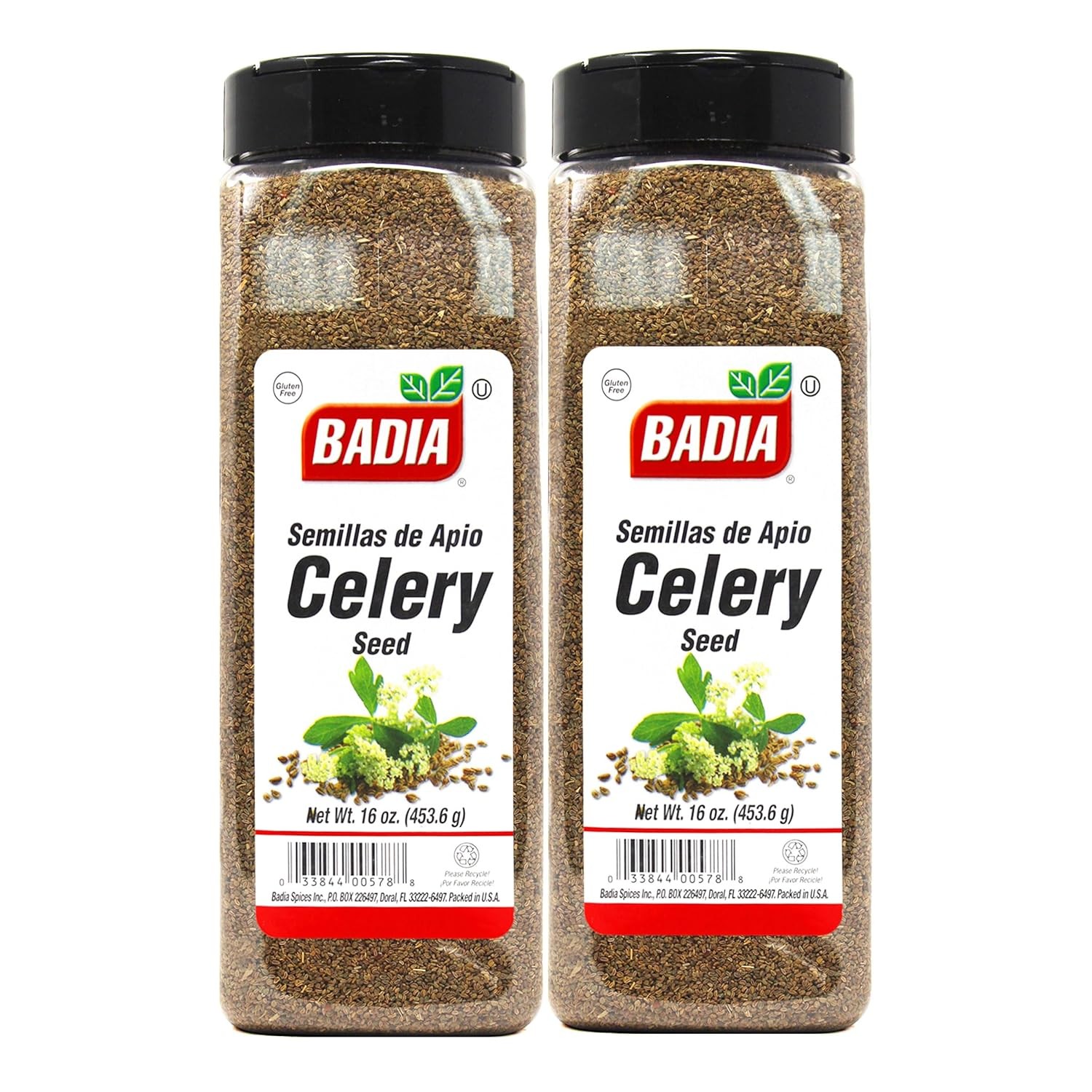 Badia Spices inc Seas, Celery Seed, Whole, No Artificial Flavors, 16oz (2 Pack)
