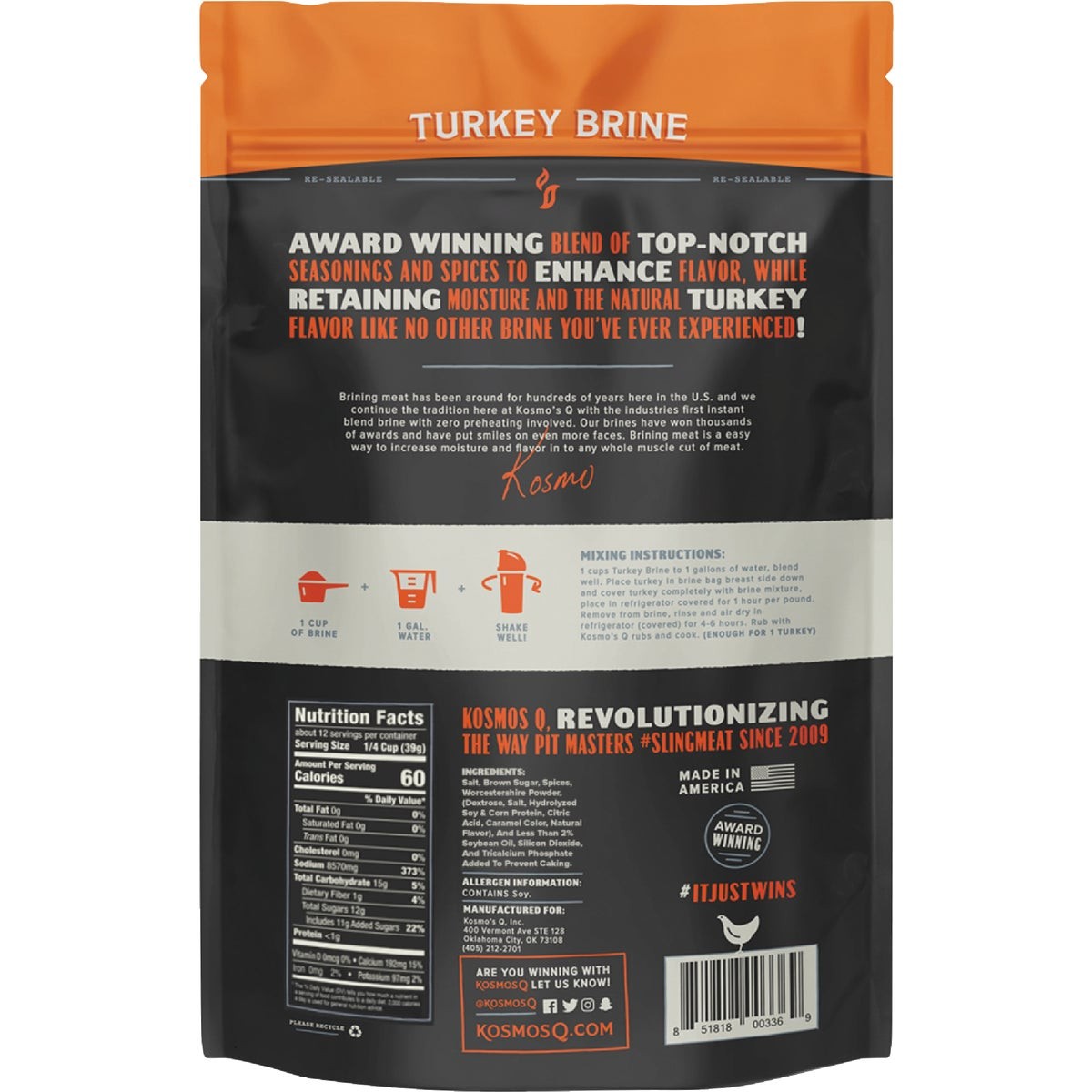 Kosmos Q 16 Oz. Turkey Brine Turkey-SOAK KOSMOS Q Turkey-SOAK 851818003369