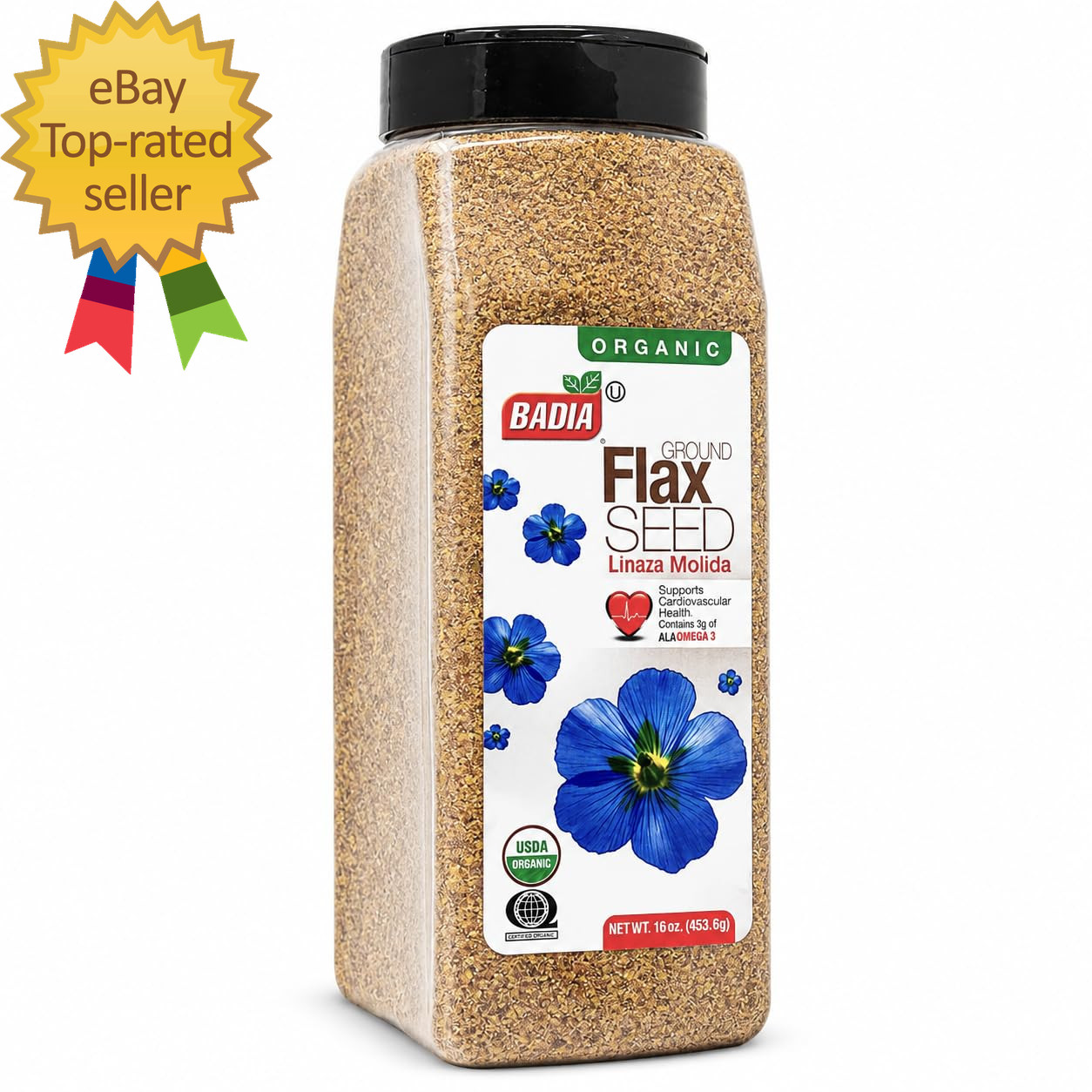 Organic Ground Flax Seed, 16 Oz – Fiber & Omega-3 Non-Gmo Superfood | Organic Gr