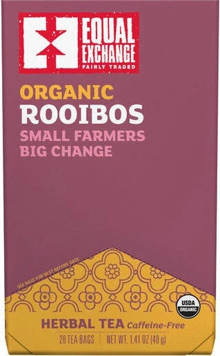 Equal Exchange Organic Rooibos Herbal Tea – 20 tea bags, Exp:7/2027