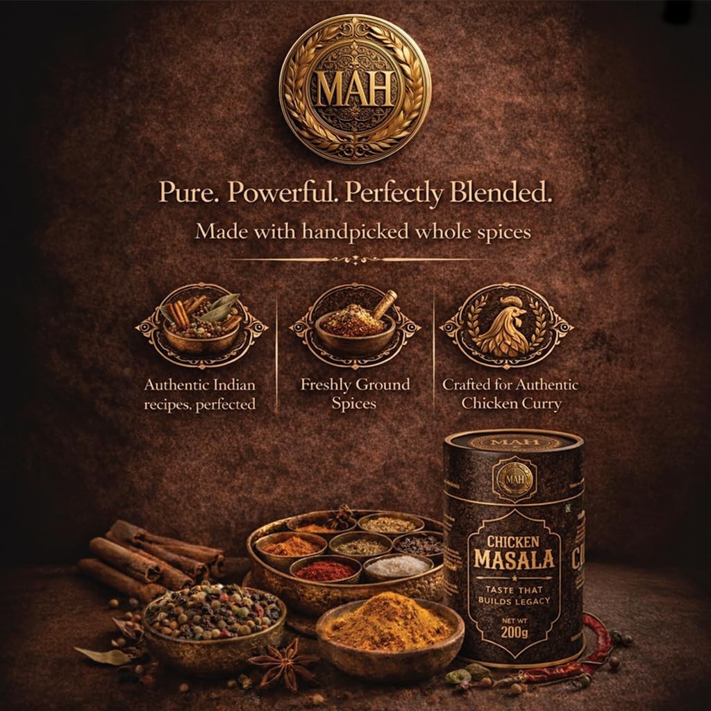 MAH Chicken Masala Powder | Premium Indian Spice Blend for Chicken Curry 200gm