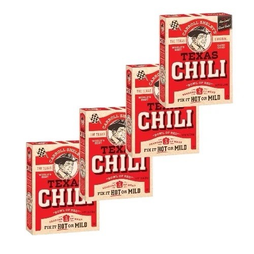 ( 4 Pack ) Carroll Shelby’s Original Texas Brand Chili Kit, 3.65 oz