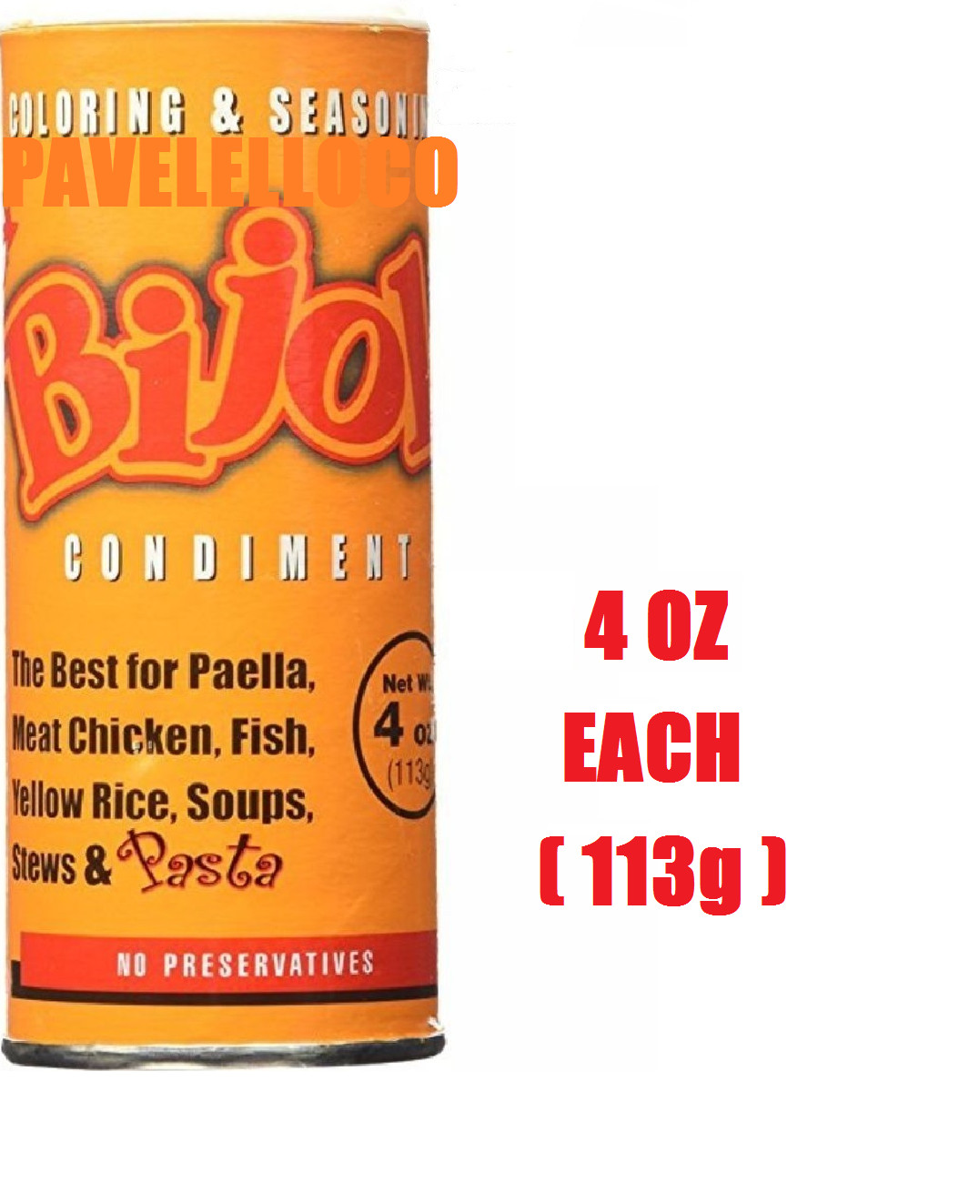 Bijol Coloring and Seasoning, 4 oz Colorante Amarillo 1/2/3