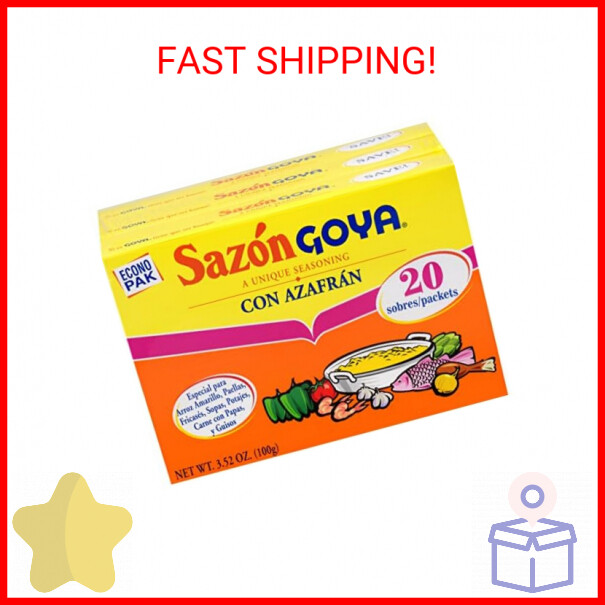 Goya Foods Sazón Seasoning With Azafran 3.52 Ounce (Pack of 3)