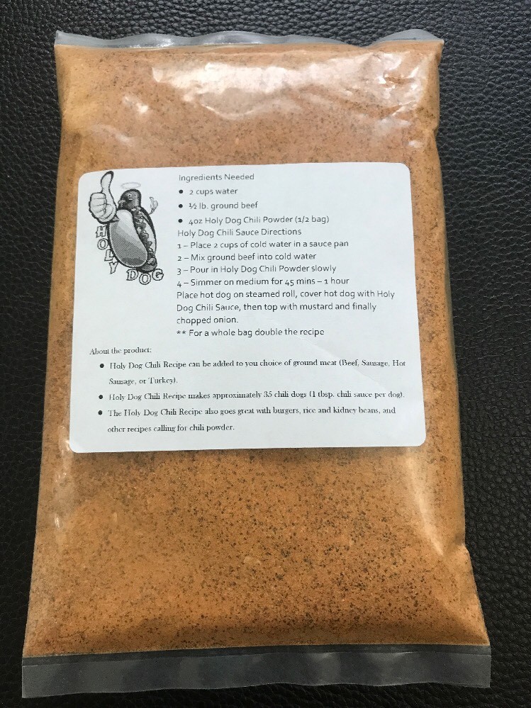 Holy Dog Chili Dog Chili Powder Mix 8oz EASY RECIPE – MAKES APPROX 70 CHILI DOG