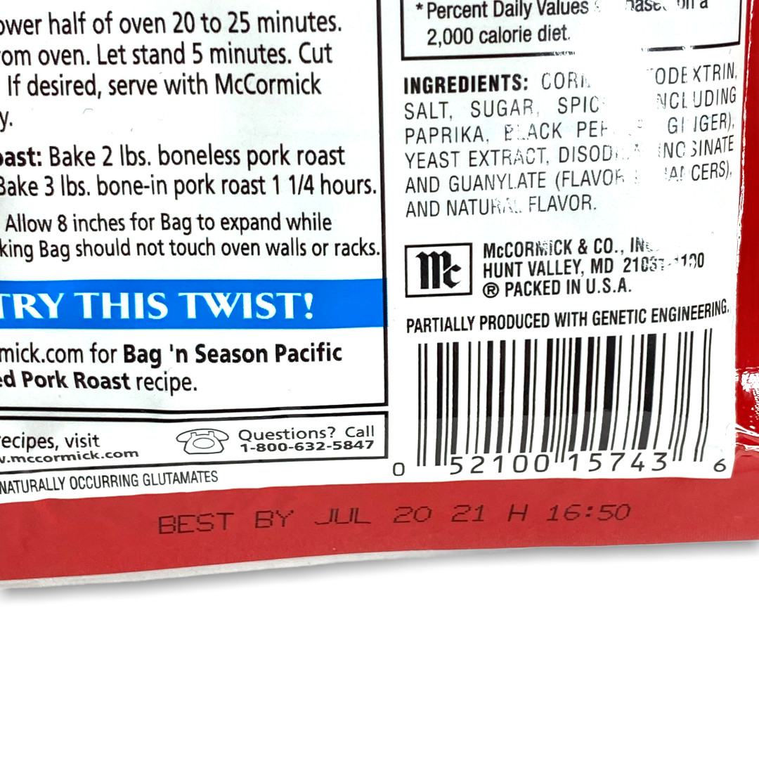 McCormick Bag ‘N Season Pork Chops Cooking Bag Seasoning Mix 1.06 oz (Pack of 3)