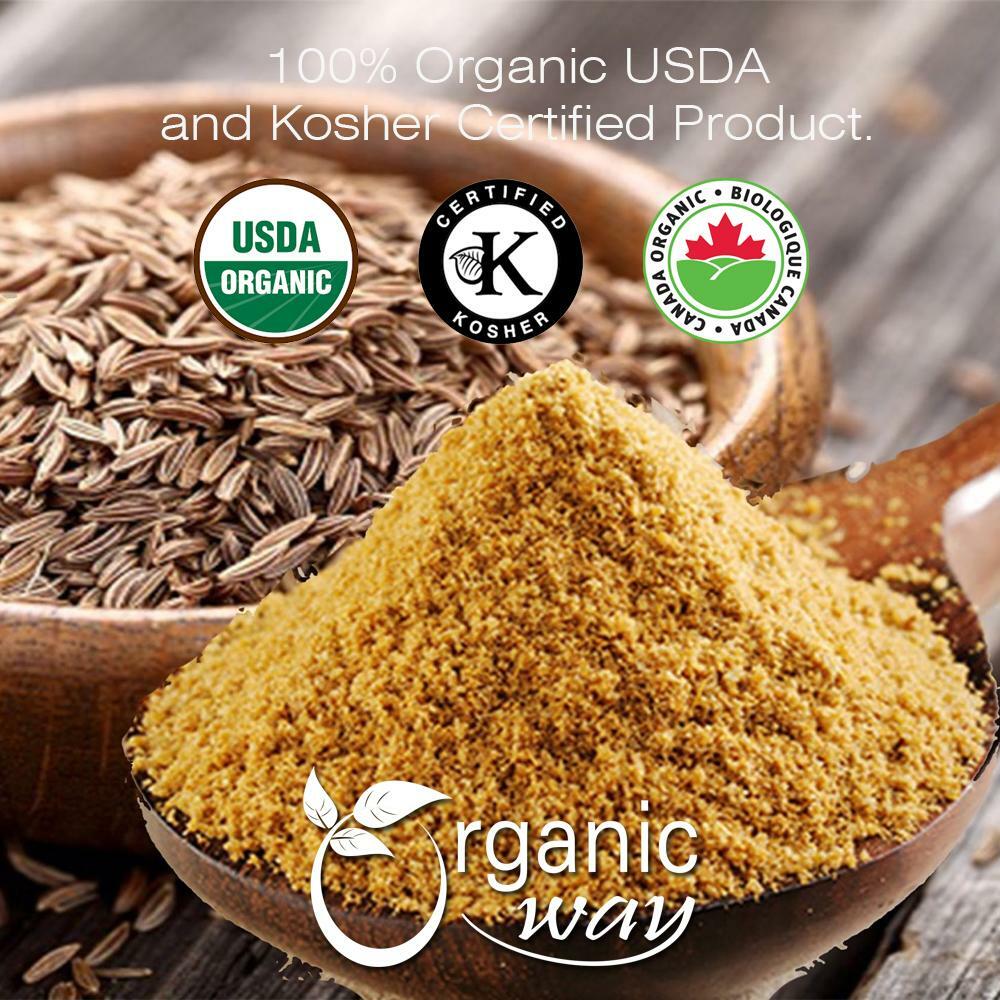 Organic Way Cumin / Jeera Seeds Powder – Kosher & USDA Certified (1LBS / 16Oz)