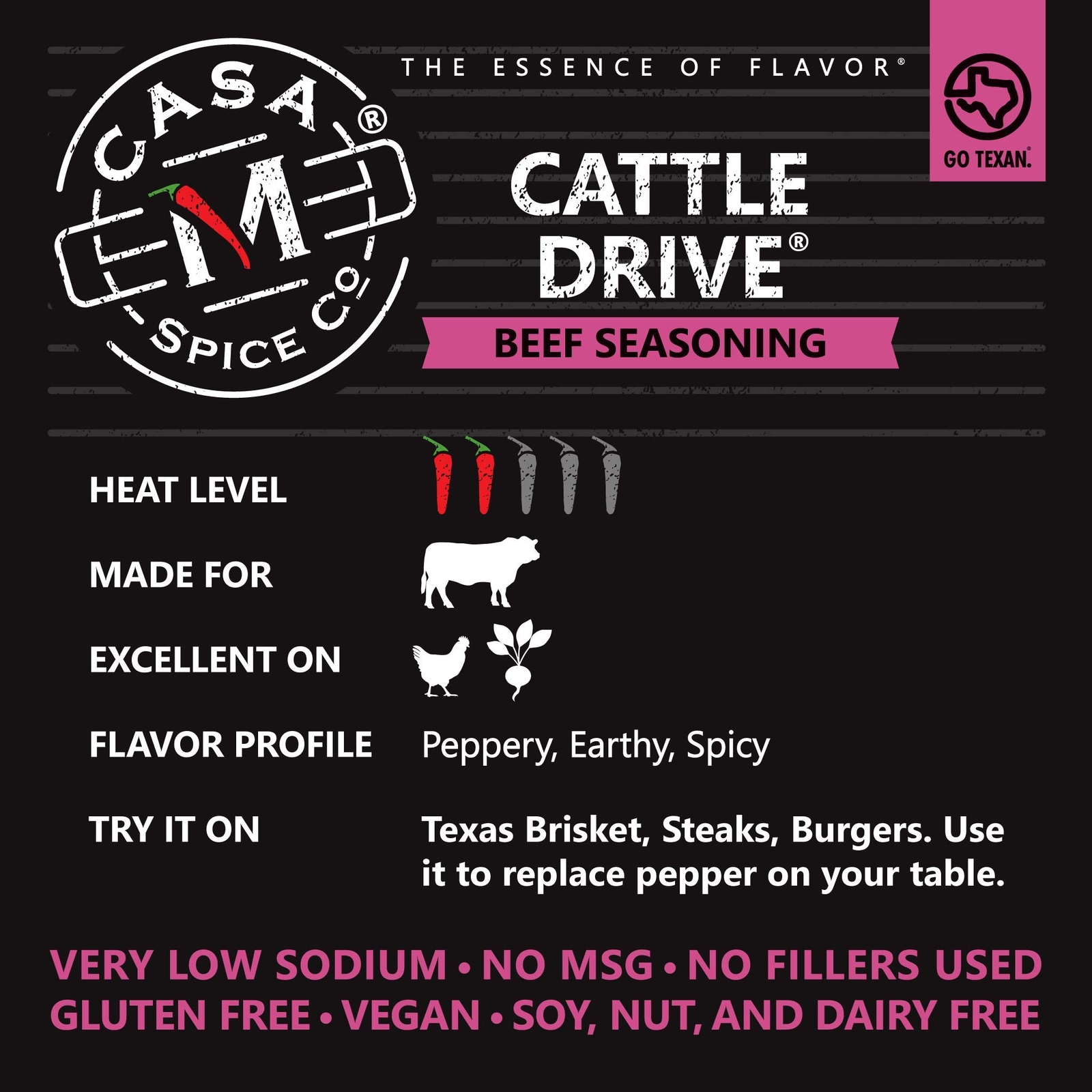 Casa M Spice Stainless Steel Beef Seasoning Shaker 5 oz (Pack Of 6)