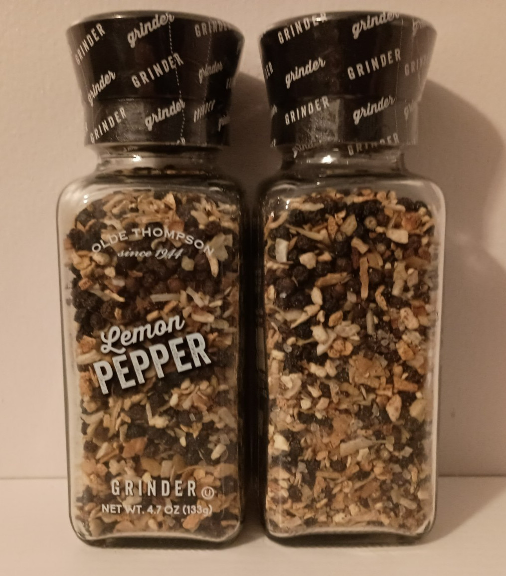 Olde Thompson Lemon Pepper Glass Grinder 4.7 oz (2 Pack) Certified Kosher