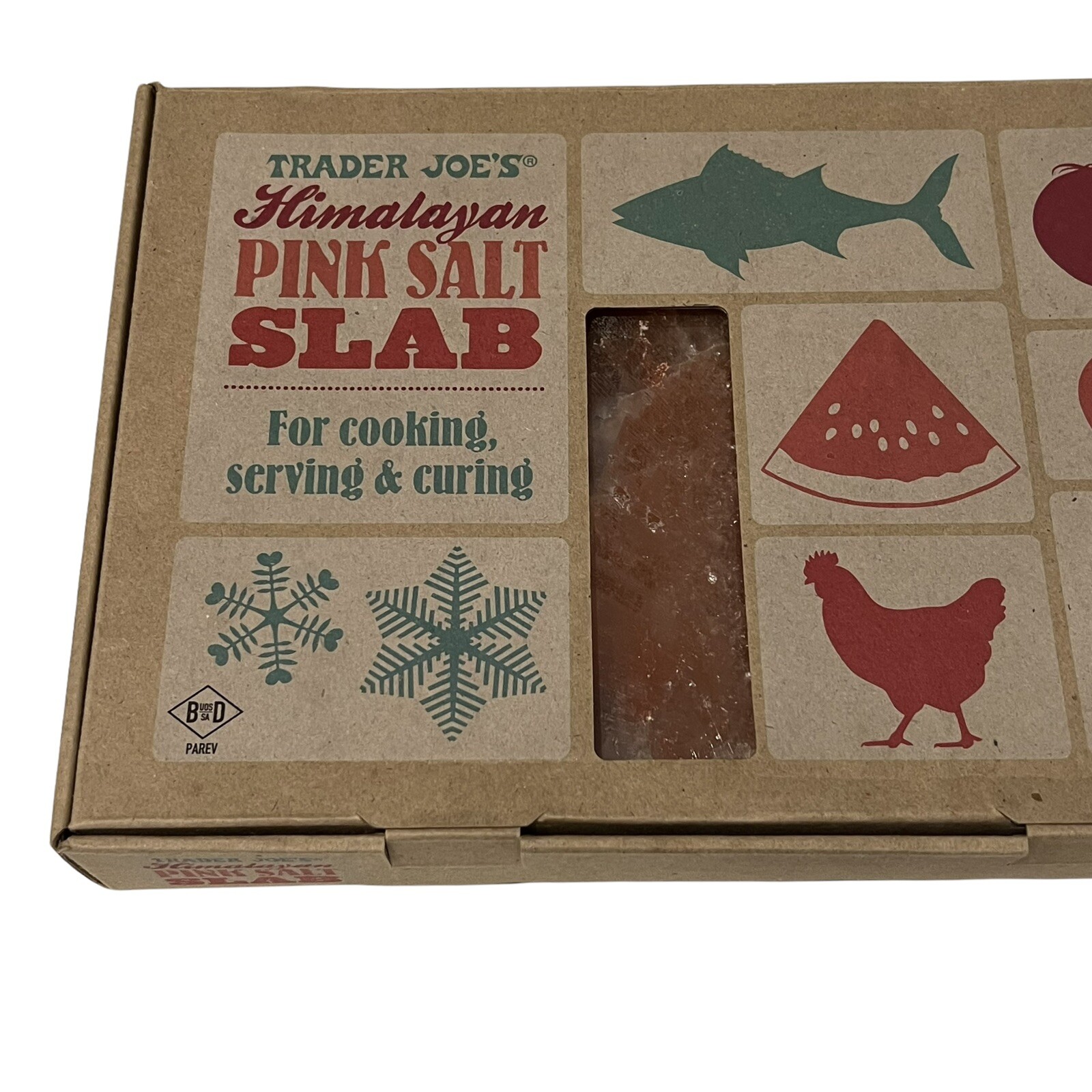 Trader Joe’s Himalayan Pink Salt Slab 12 x 8 x 1.5 Cooking Grilling Curing NEW