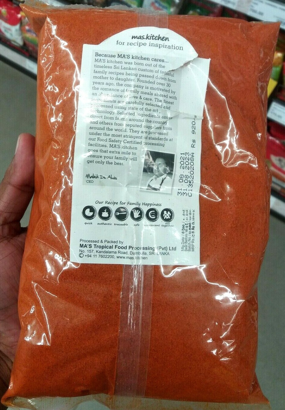 MA’s Chili Powder Chilli Red Hot Chili Pepper Asian Ceylon Seasoning Spices