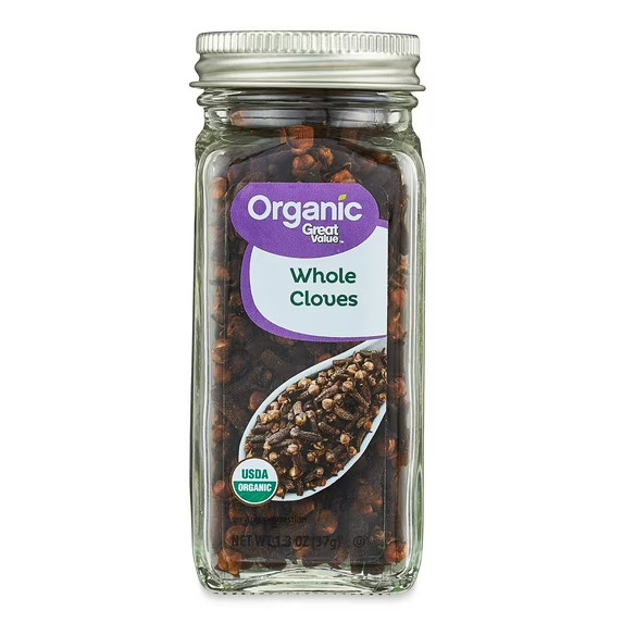 Great Value Organic Whole Cloves 1.3 oz Jar Natural Spice Baking Cooking