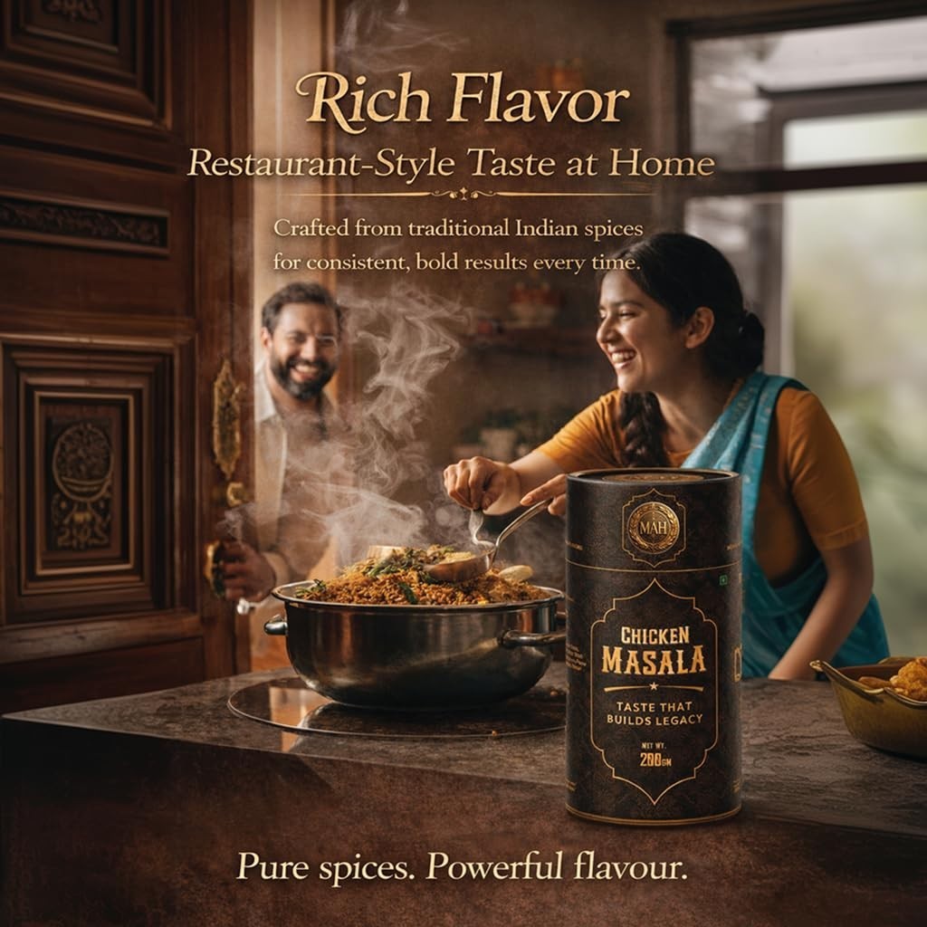 MAH Chicken Masala Powder | Premium Indian Spice Blend for Chicken Curry 200gm
