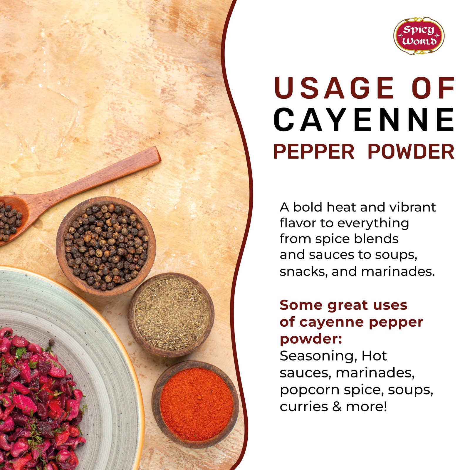Spicy World Hot Cayenne Pepper Powder Bulk 5 LBS Jar Red Ground Pepper 50,00…